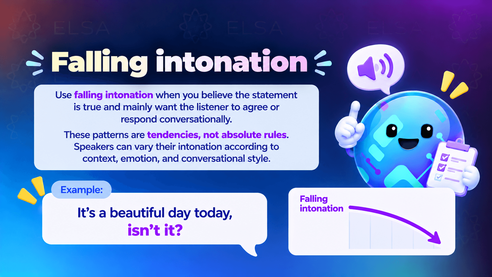 Falling intonation in tag questions