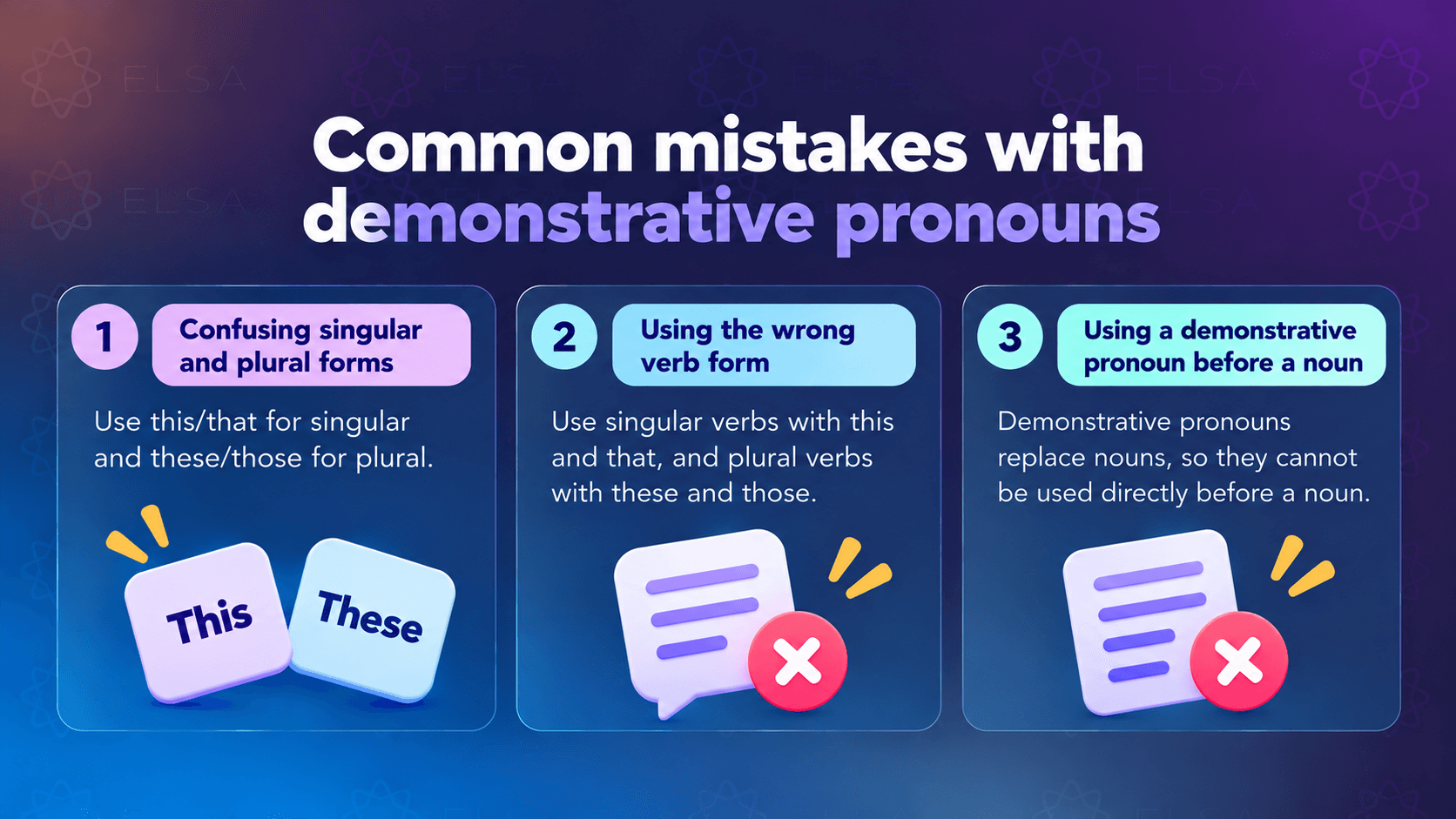Common mistakes with demonstrative pronouns