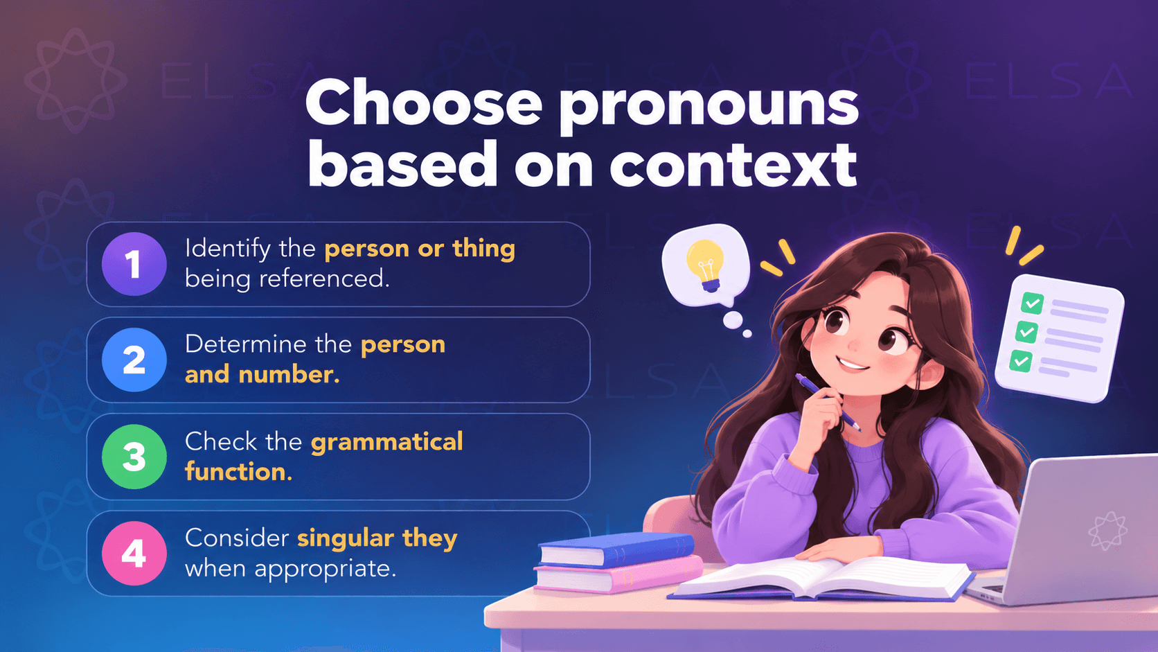 How to choose personal pronoun based on context