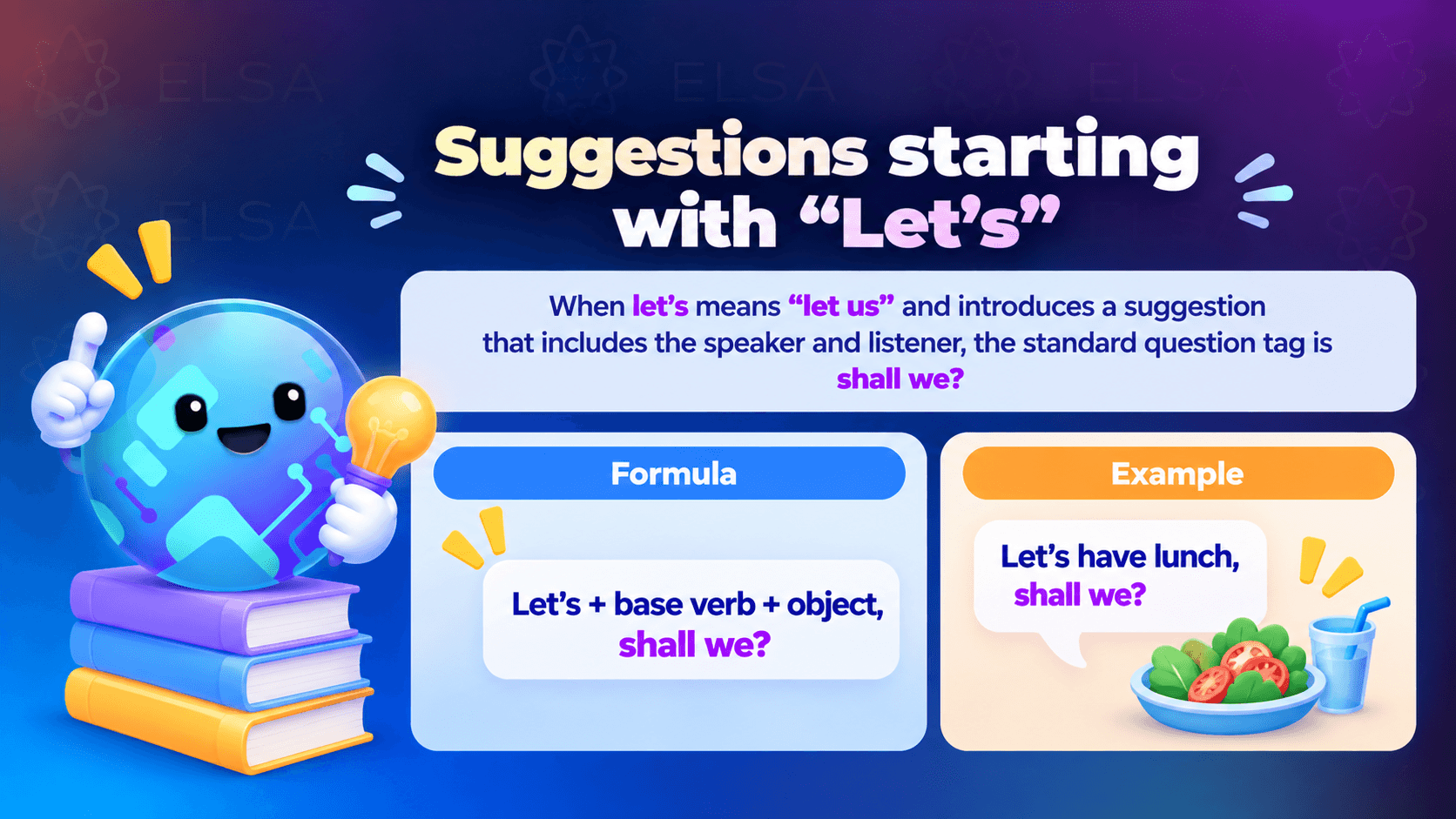Tag questions rules about suggestion