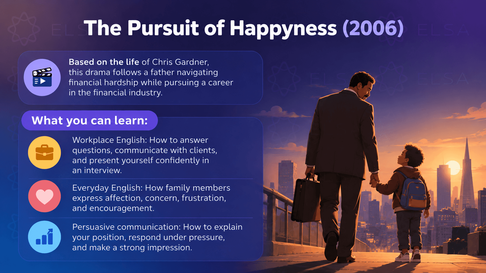 Best movies to learn English for intermediate: The pursuit of happyness