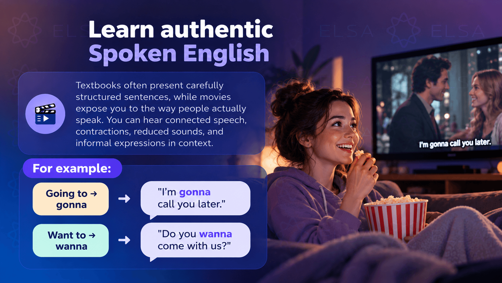 Learn authentic spoken English through movies