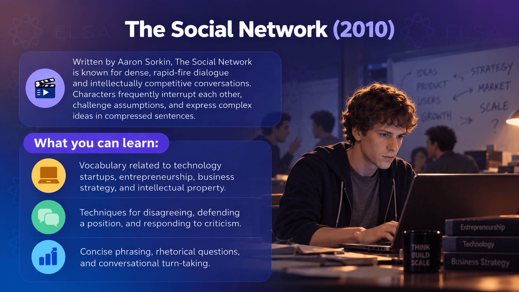 Best movies to learn English: The Social Network