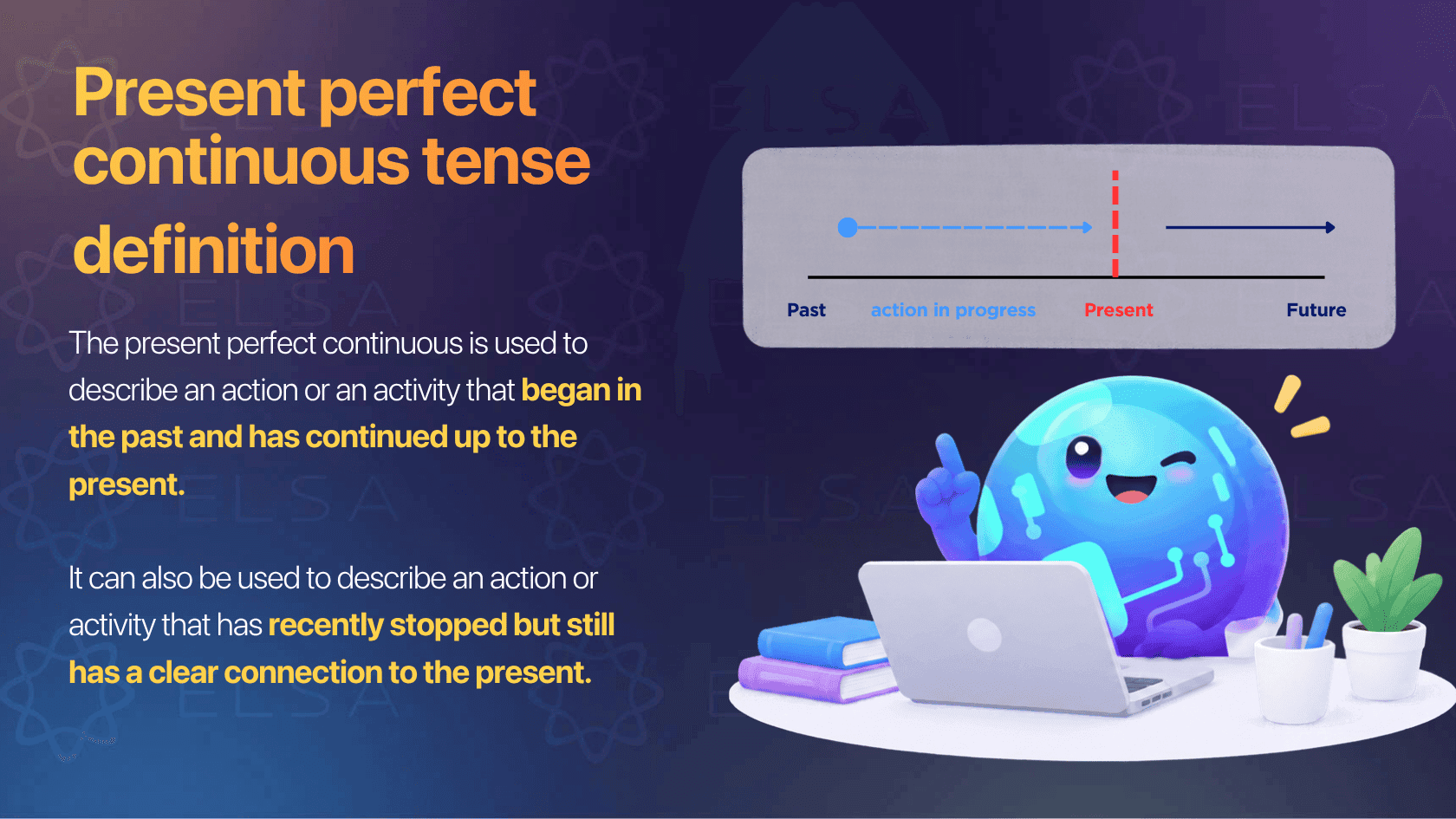 Present perfect continuous tense definition