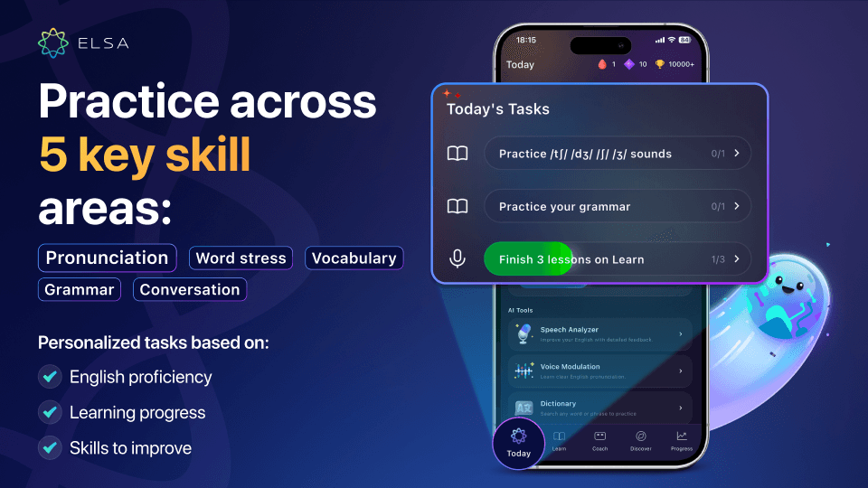 Three personalized daily tasks, just for you.