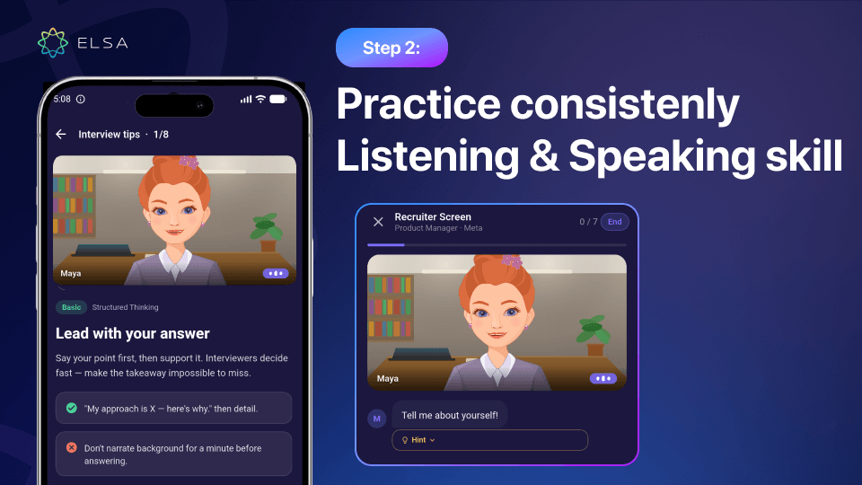 Practice answering interview questions freely in a realistic setting