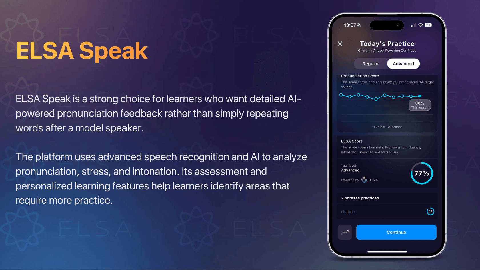 Accent reduction app: ELSA Speak