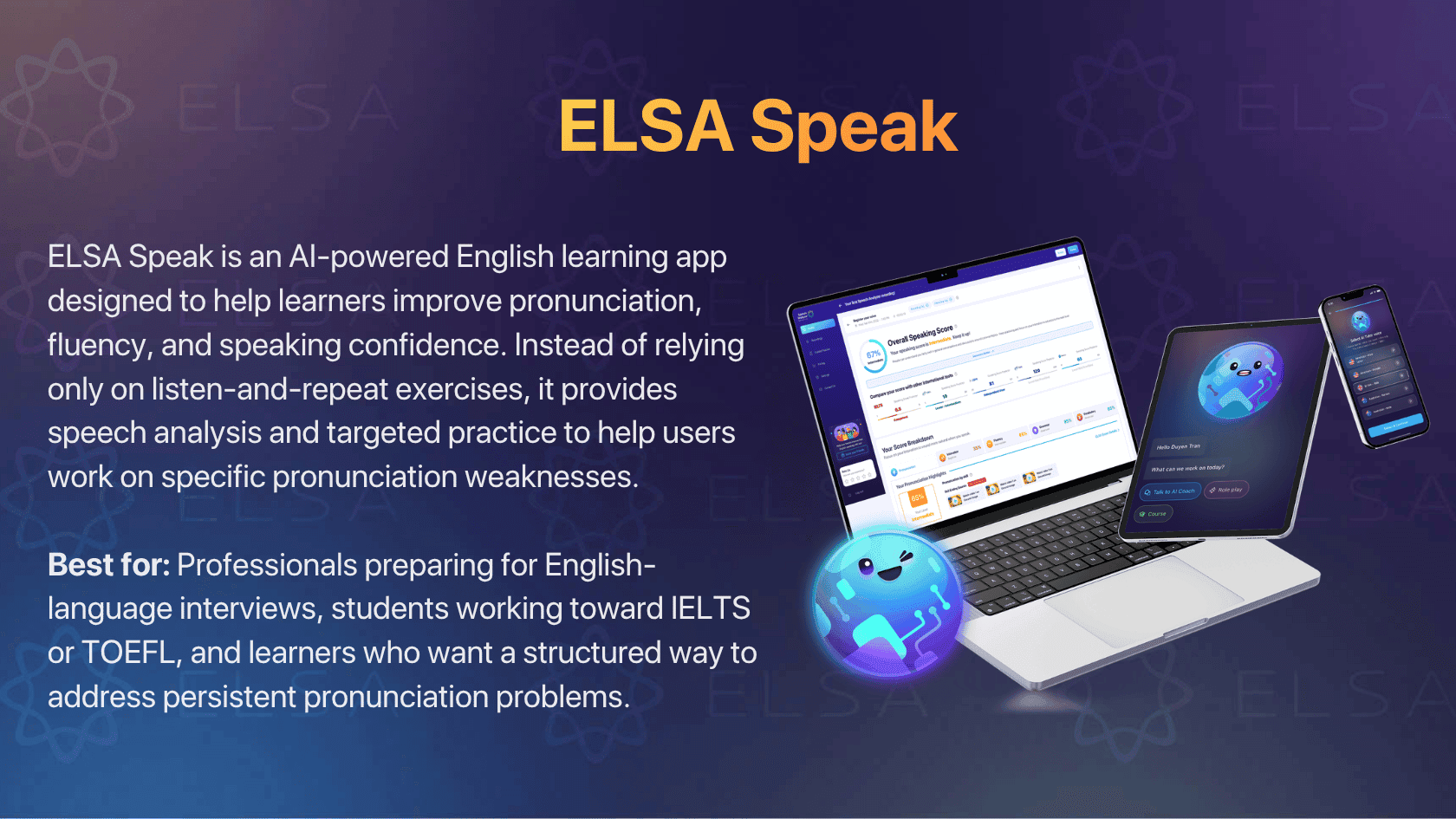 ELSA Speak, an AI pronunciation app 