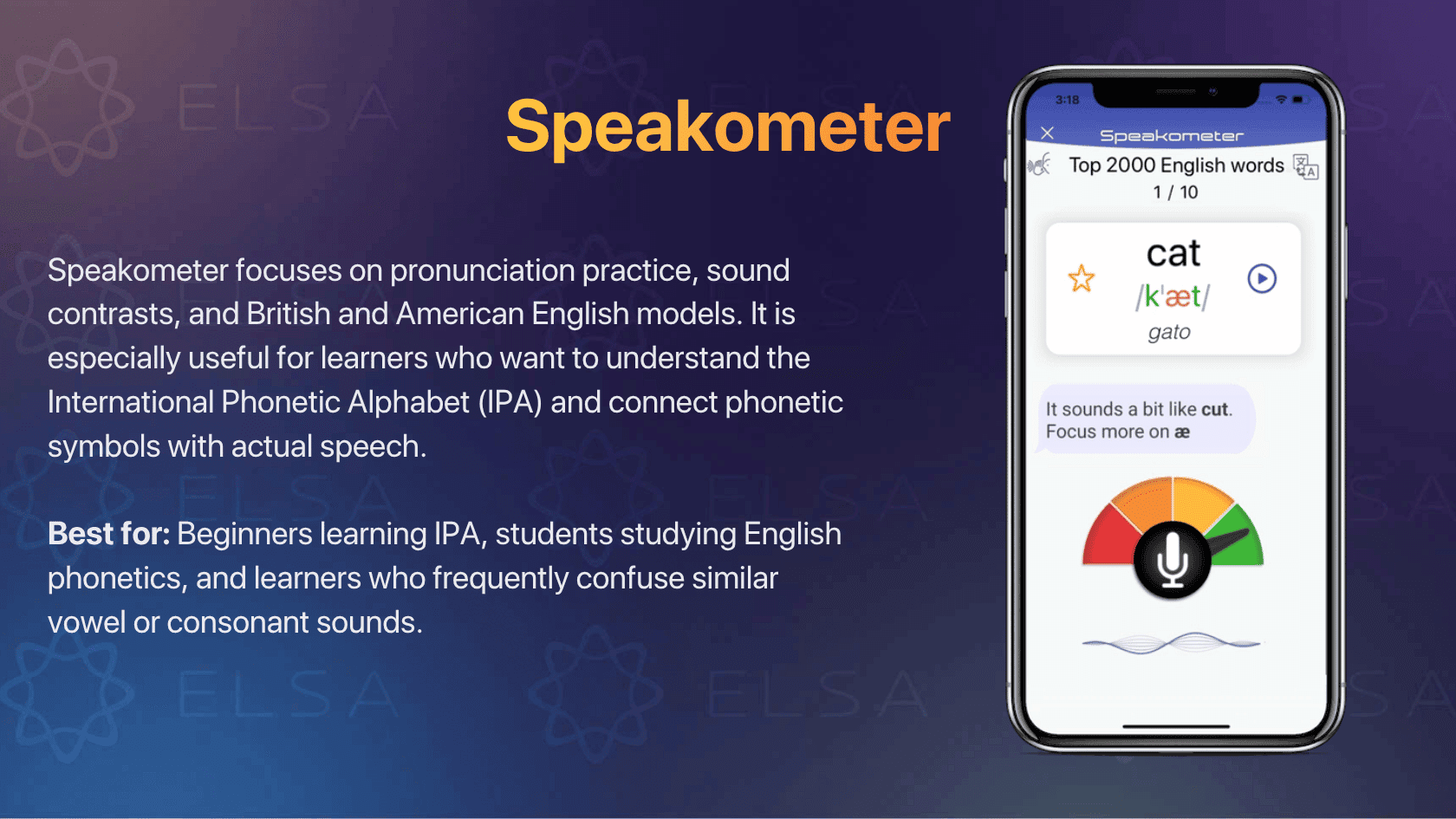 Speakometer, one of the best English pronunciation apps