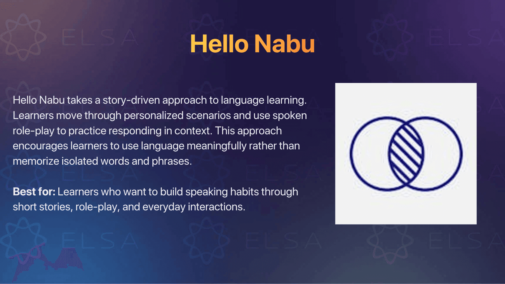 Hello Nabu, an English pronunciation app