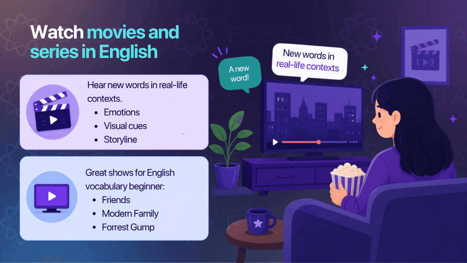 Best ways to learn vocabulary in foreign language: Watch movies in English