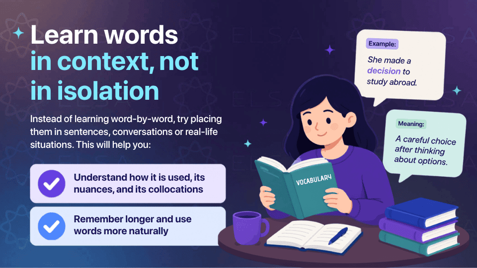 Best ways to learn new vocabulary: Learn in context