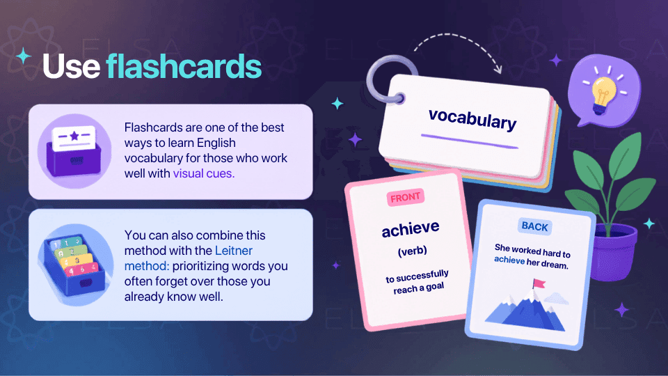 Using flashcards to learn vocabulary