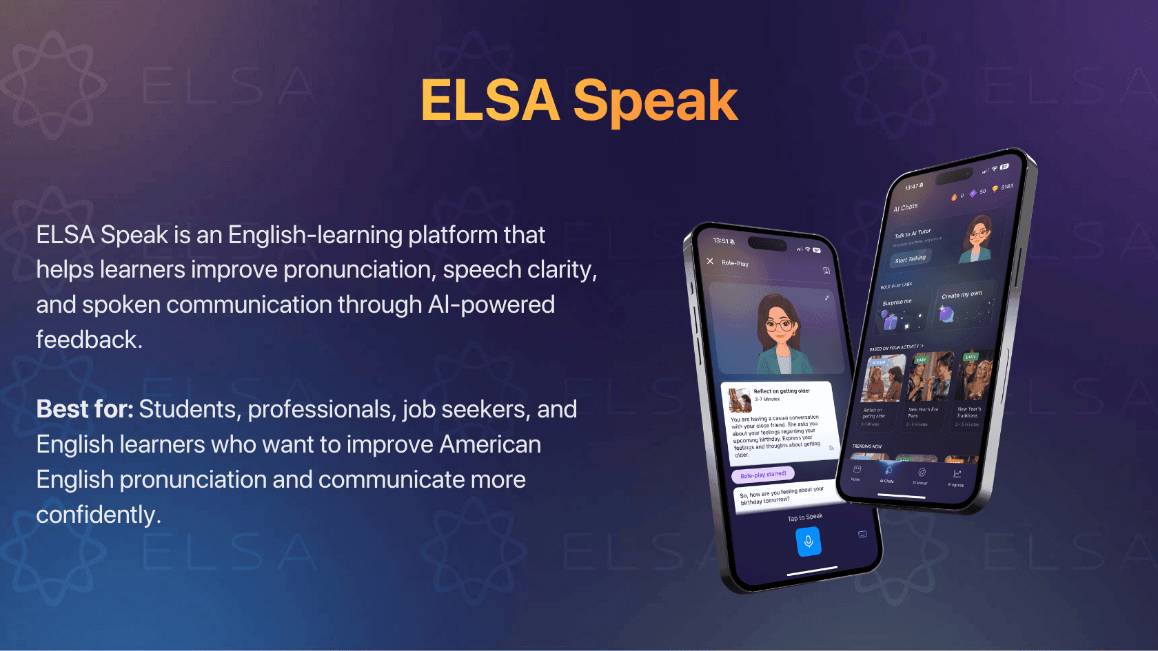 ELSA Speak: Best for AI-powered speaking and pronunciation practice