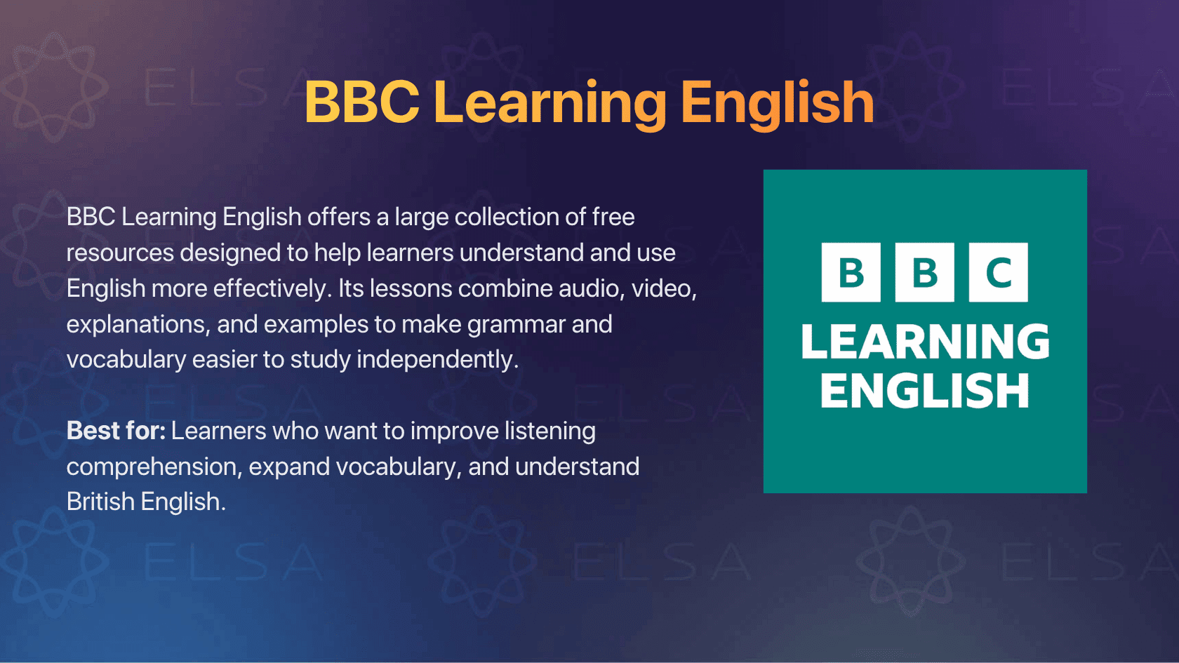 BBC Learning English: Best for free grammar, vocabulary, and British English audio