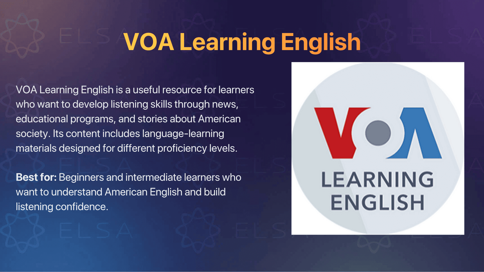 VOA Learning English: Best for American English News and Listening Practice