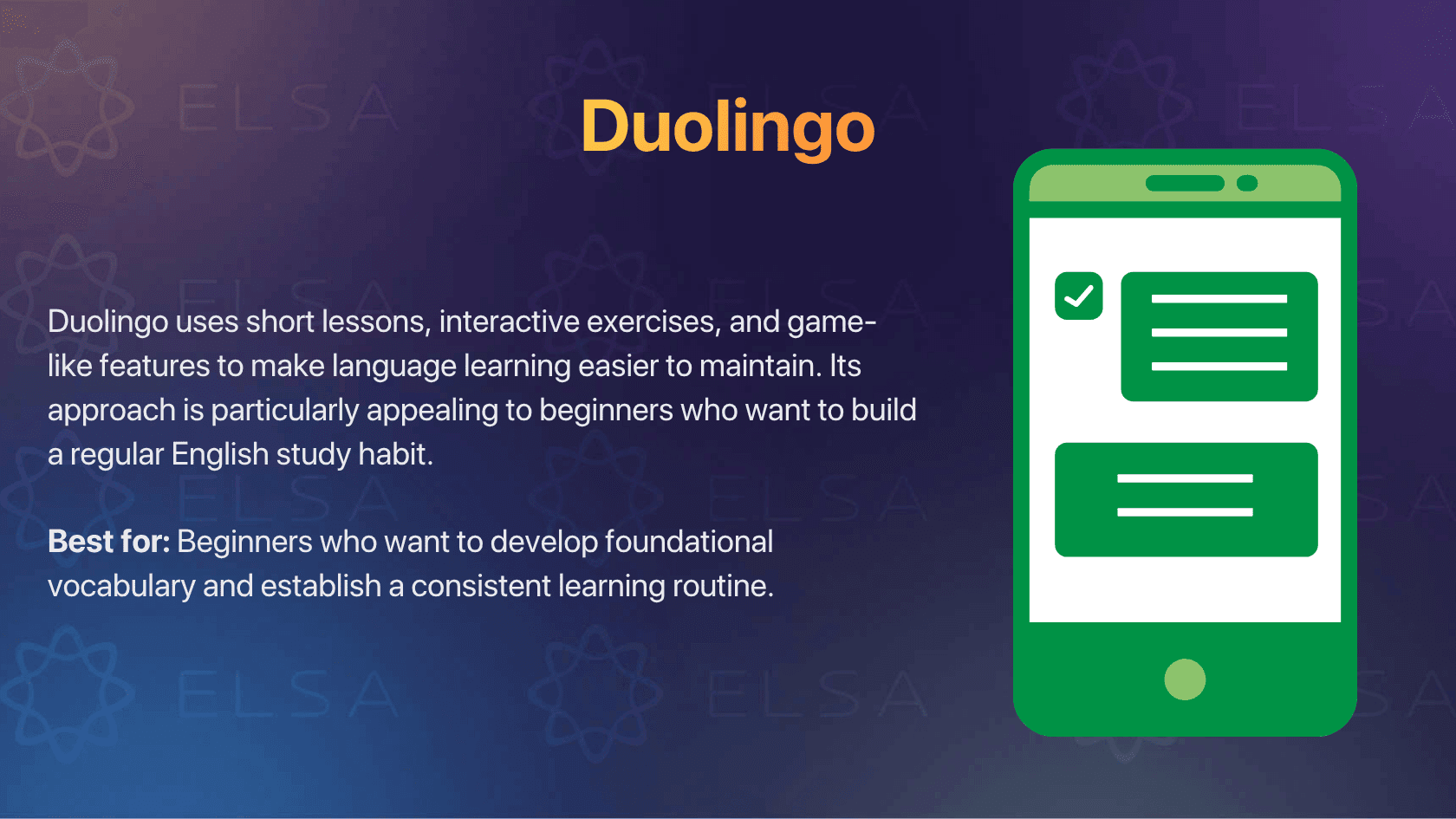 Duolingo: Best for vocabulary building and daily study habits
