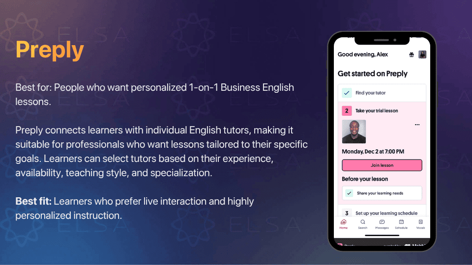 Business English course for professionals: Preply