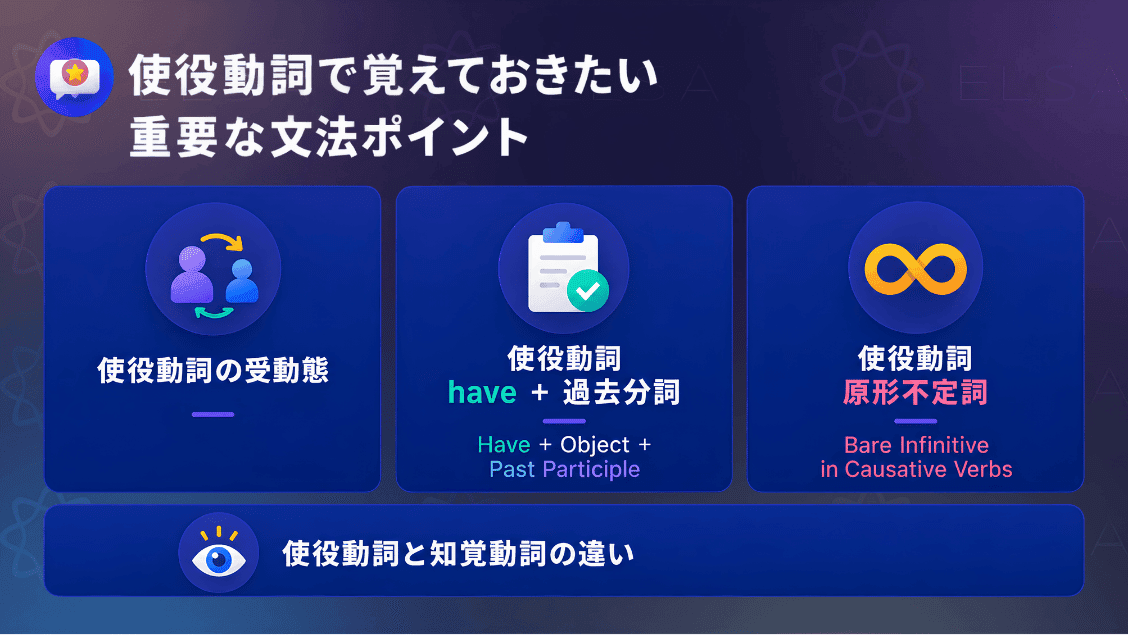 使役動詞で覚えておきたい重要な文法ポイント