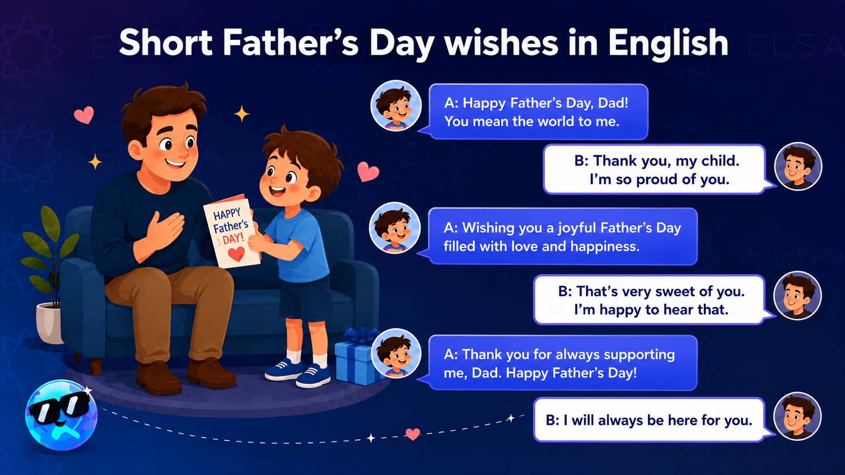 Short Father's Day wishes in English