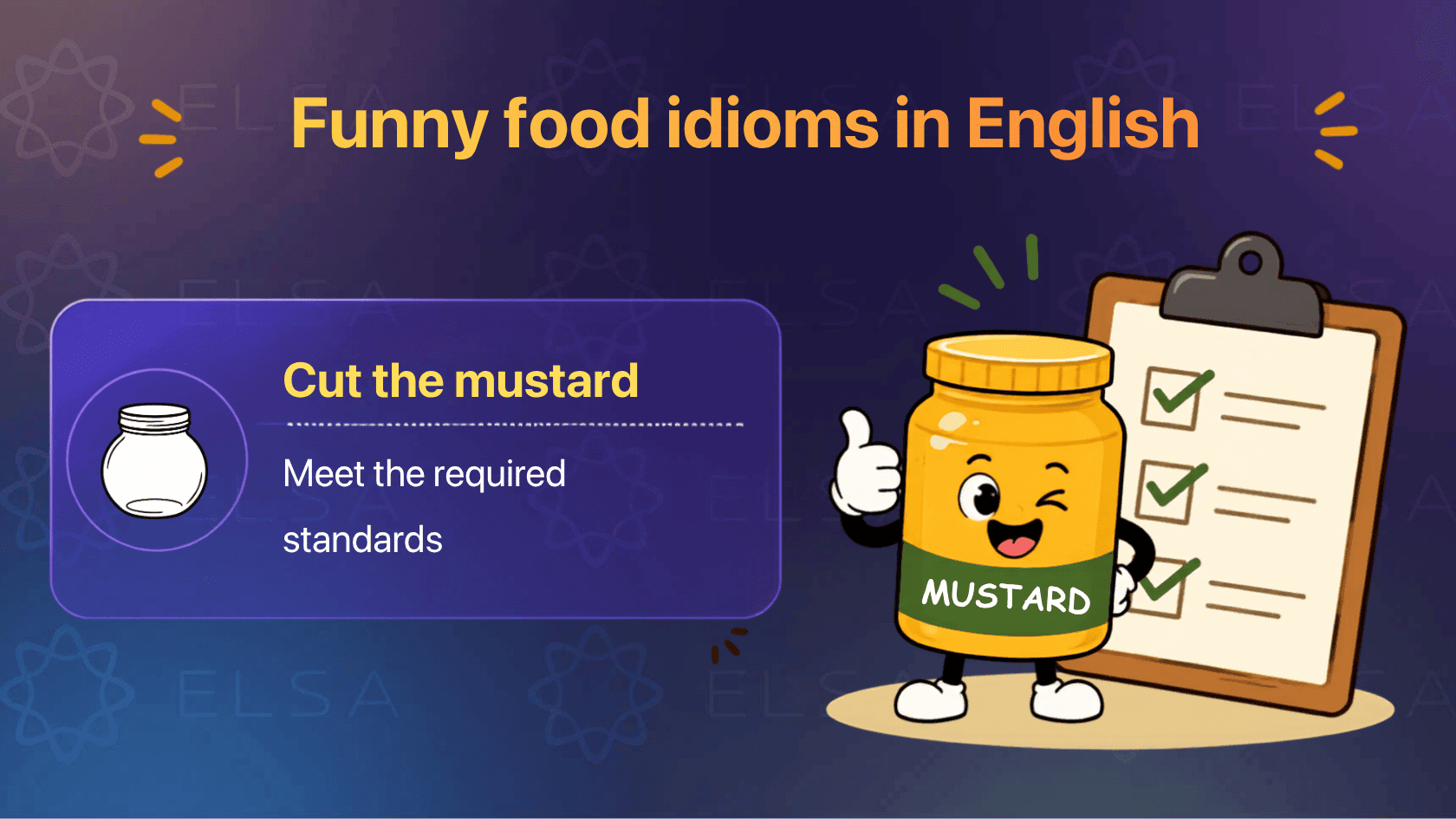 Funny food related idioms in English