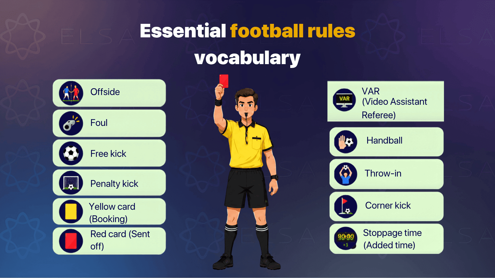 English football words about rules