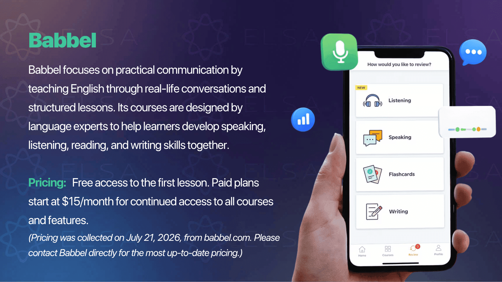 Babbel English learning app
