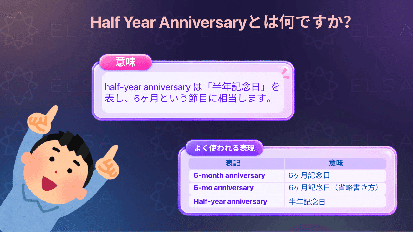半年記念日の英語表現と略し方