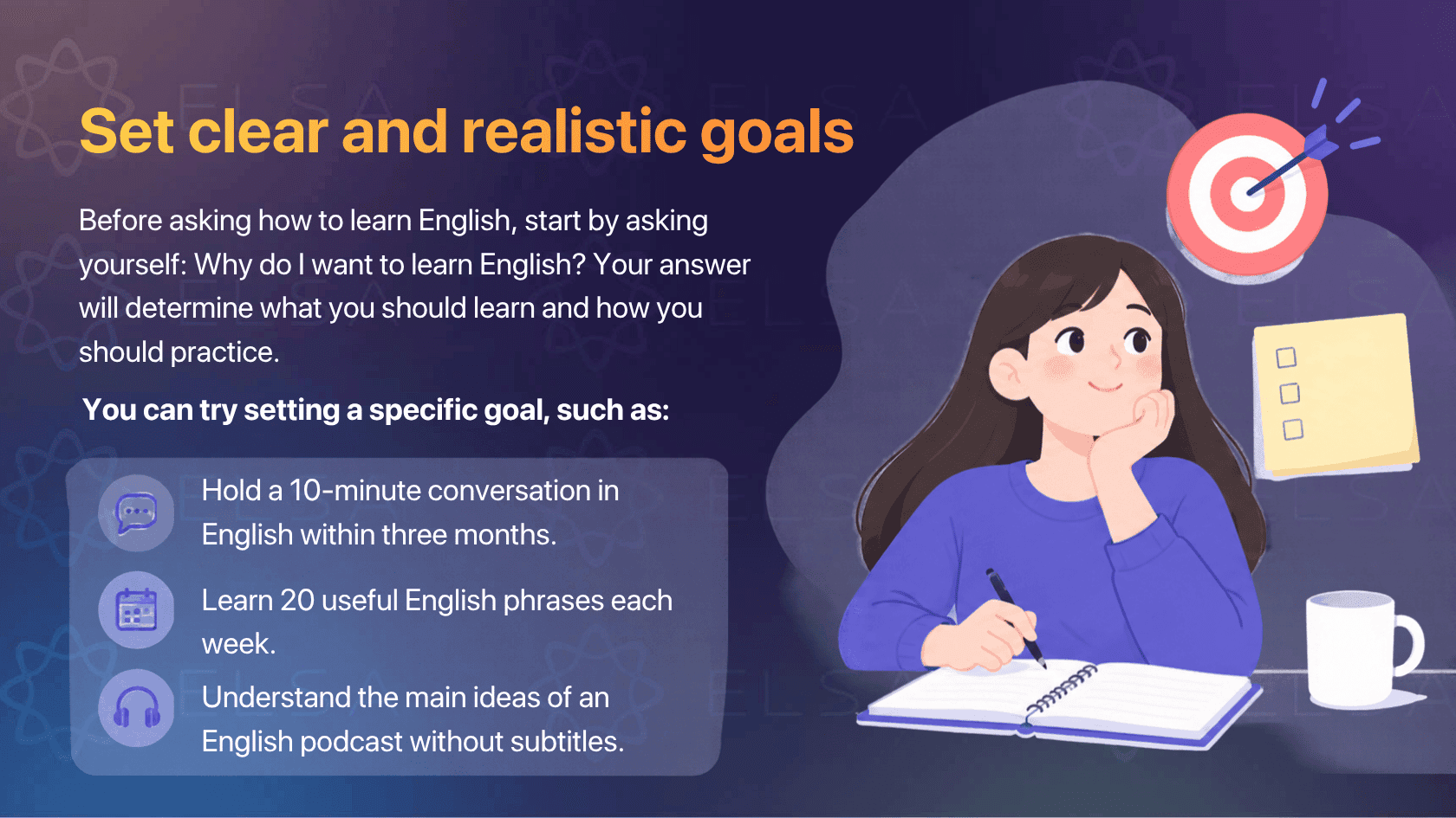 How to learn English effectively: Set clear and realistic goals