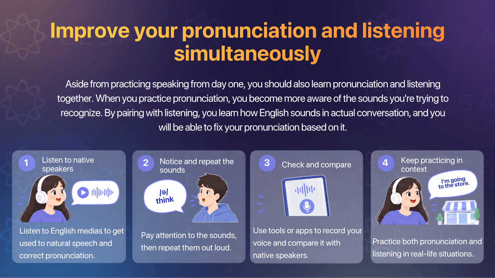 How to learn English speaking: Practice pronunciation and listening together