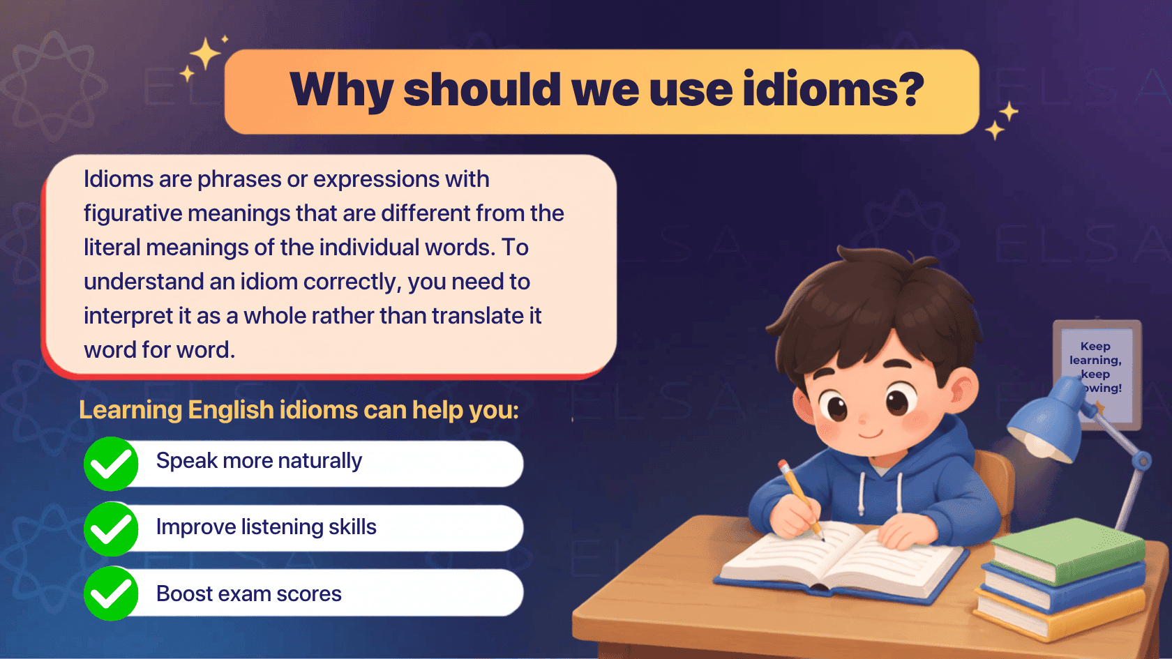 Idiom definition and benefits of learning idioms