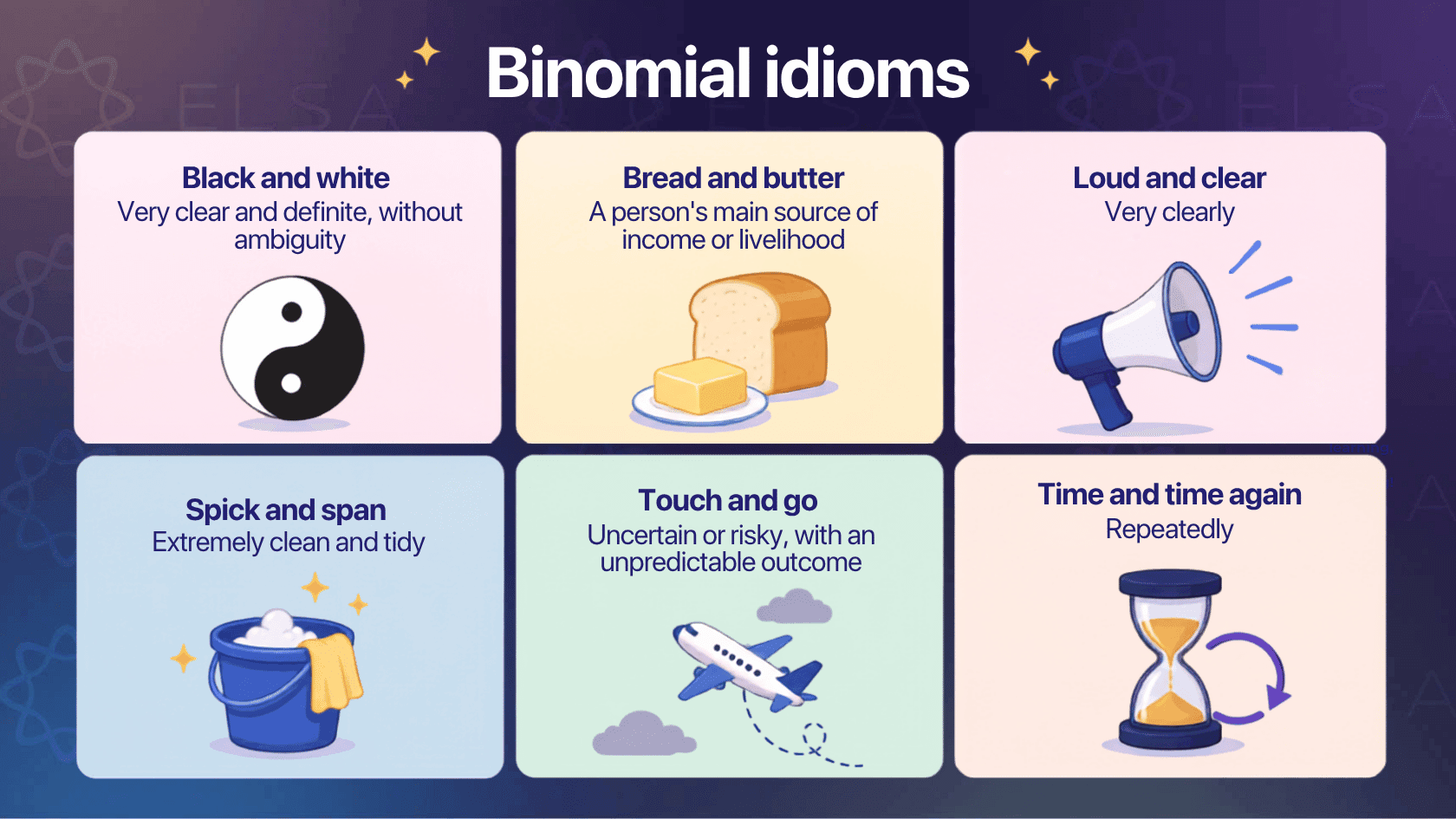 List of binomial idioms in English