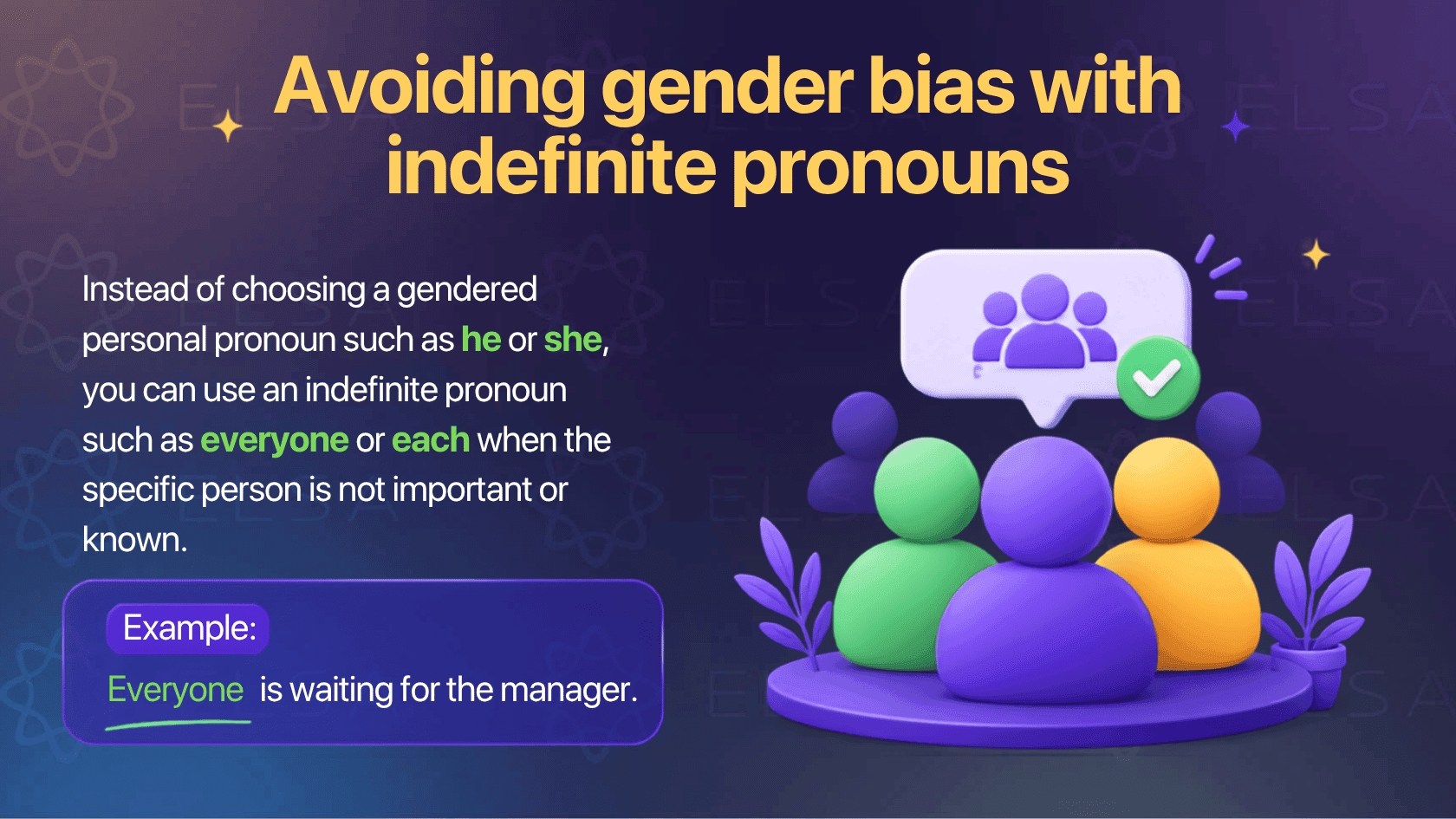 Avoiding gender bias with indefinite pronouns