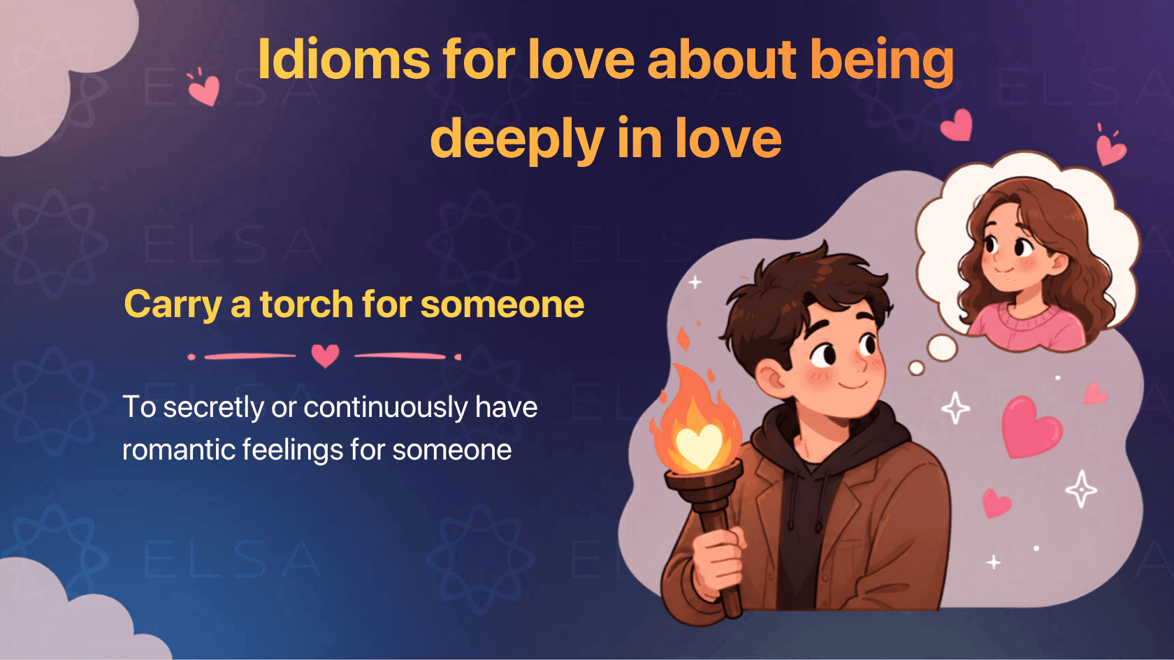Idioms for love about being deeply in love