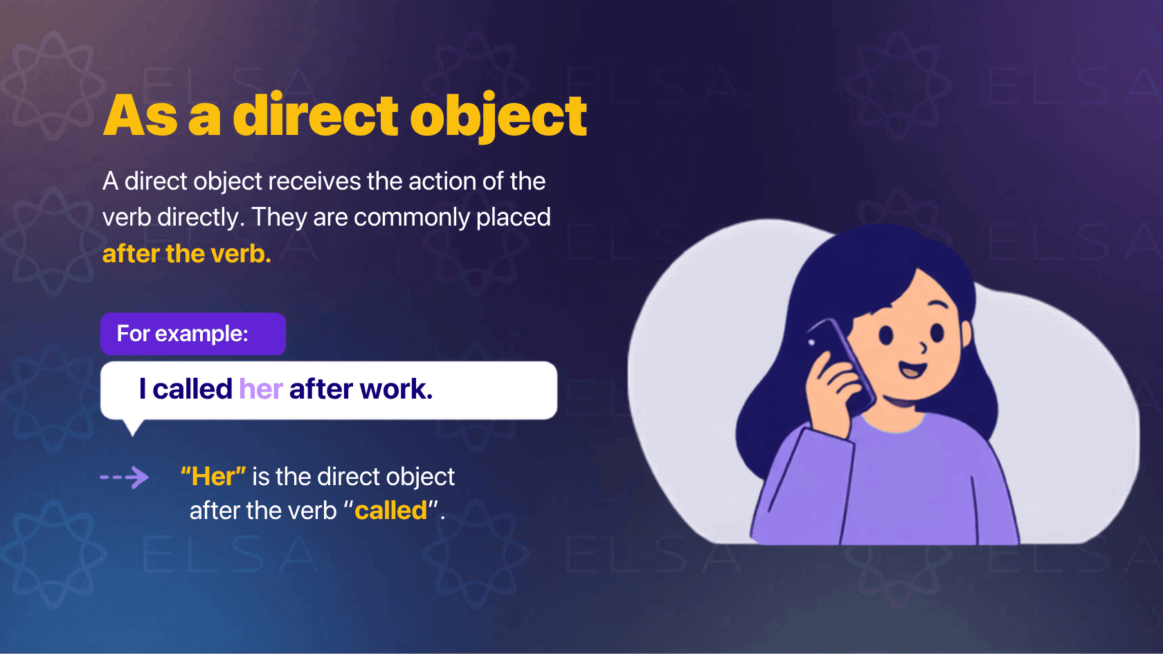 Object pronoun as a direct object