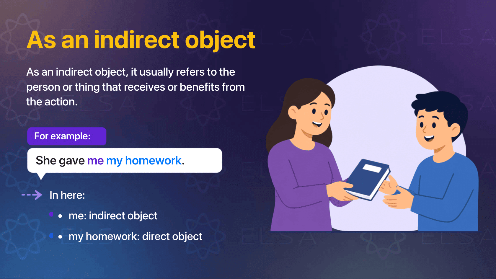 Object pronoun as an indirect object