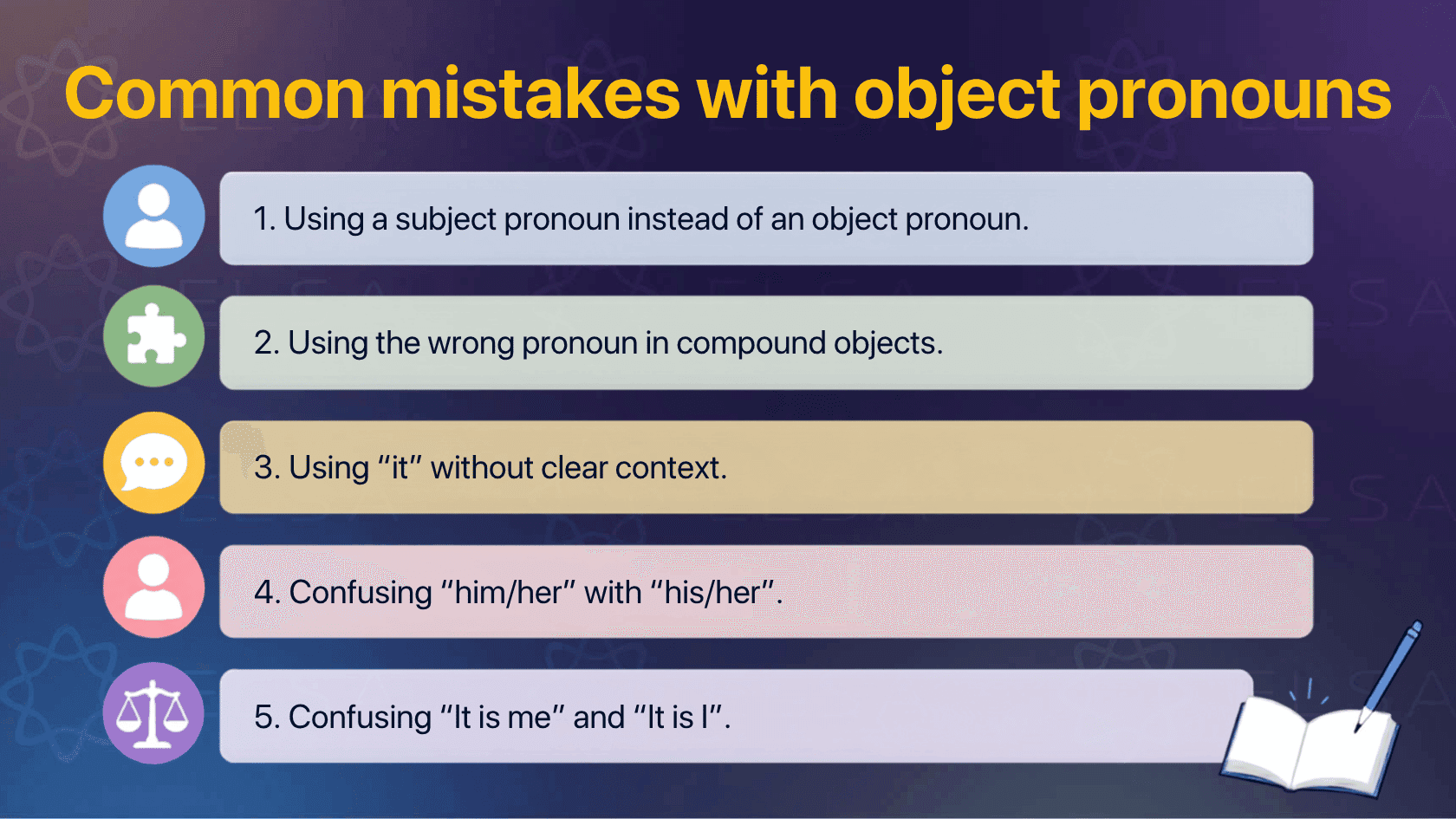 Common mistakes with object pronouns