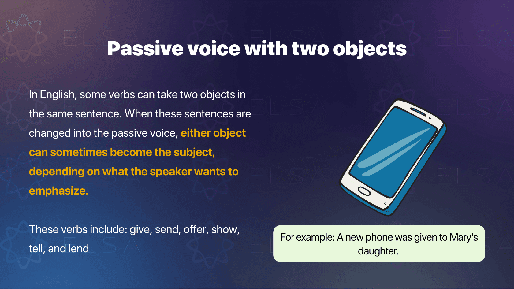 Passive voice with two objects