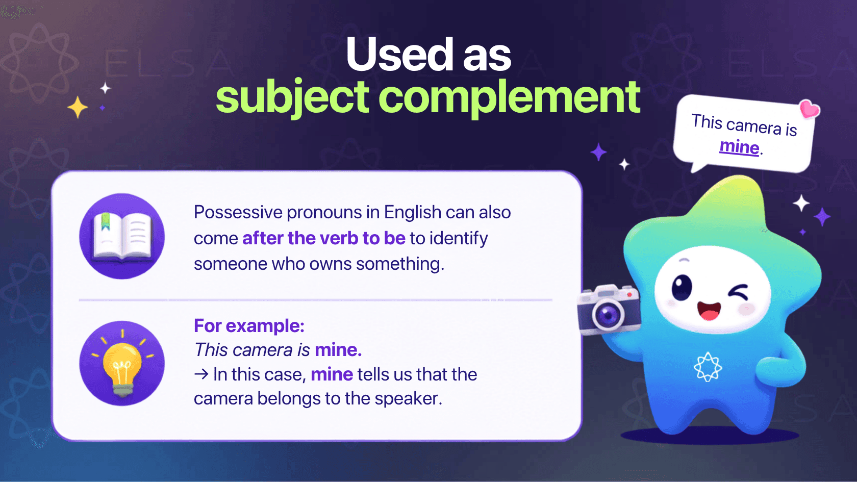 Posessive pronoun as a subject complement