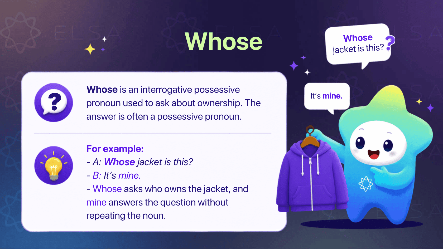 Using "Whose" in possessive pronouns