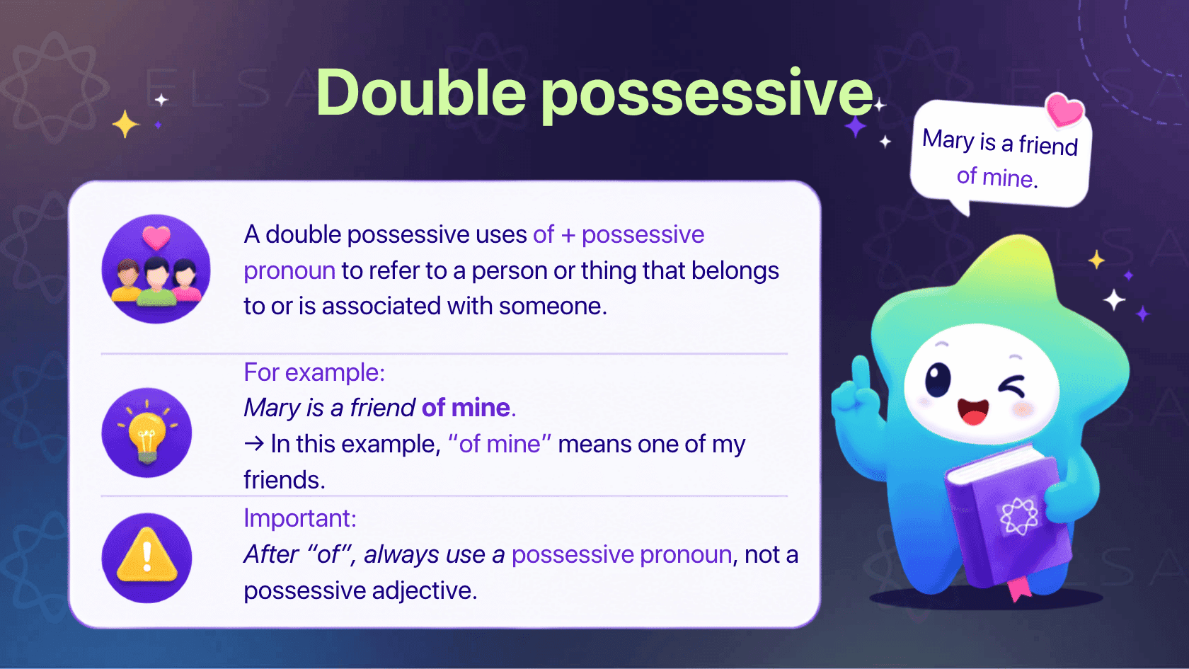 Double possessive pronouns