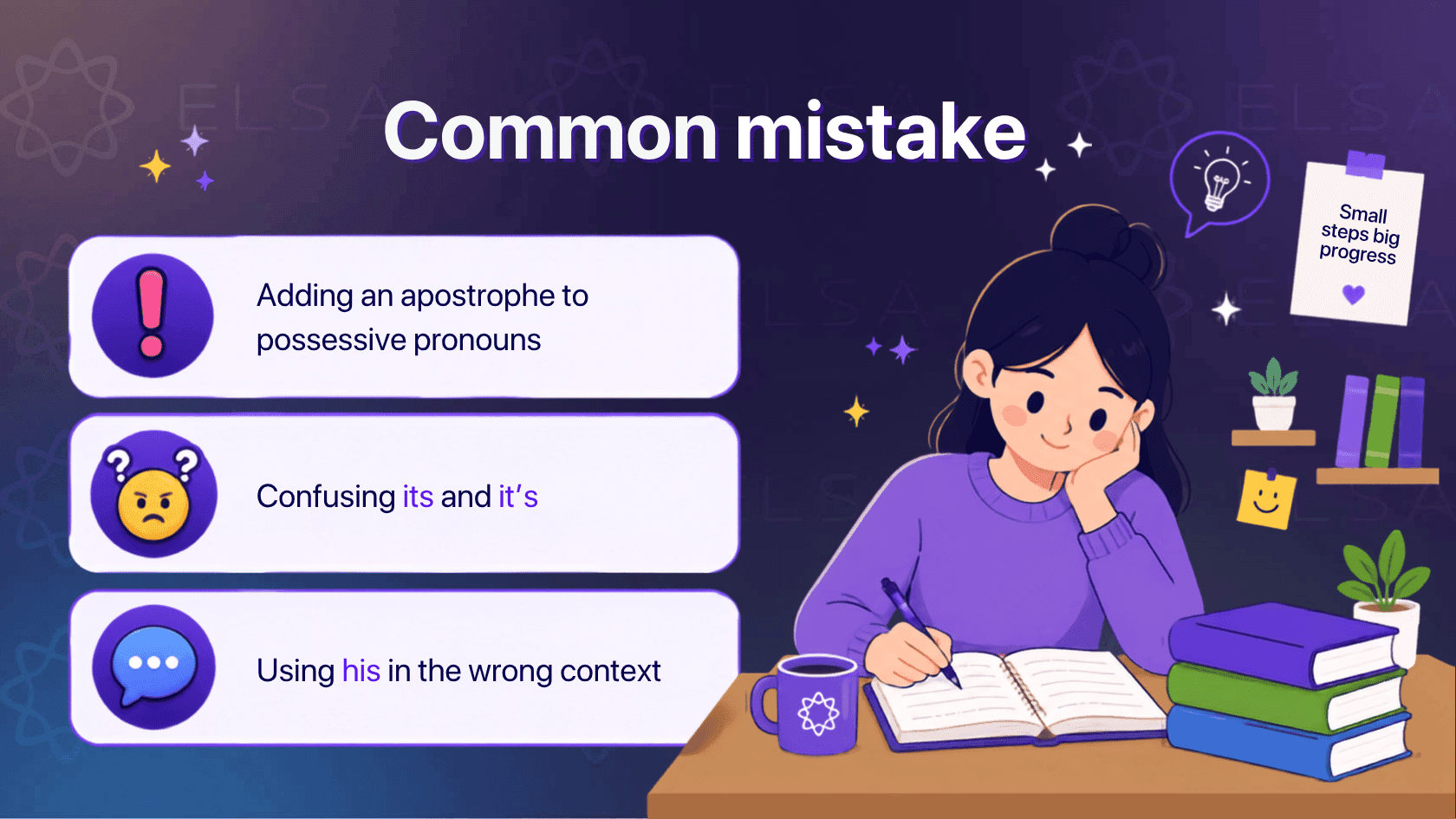 Common mistake when using possessive pronouns