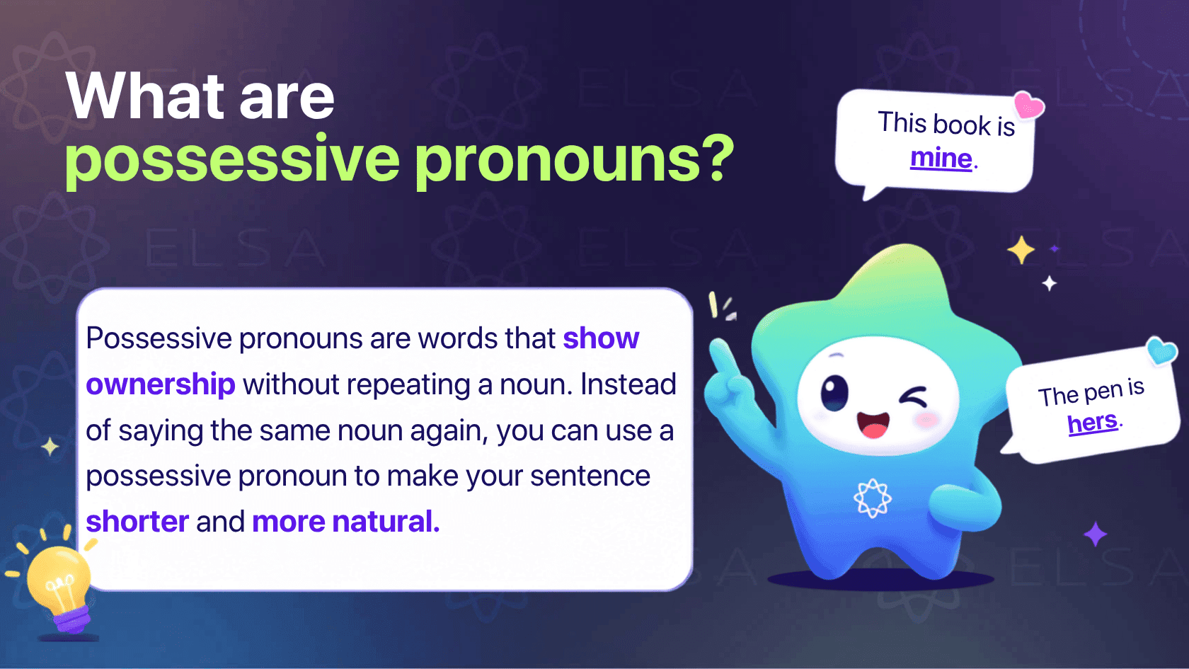 What are possessive pronouns?