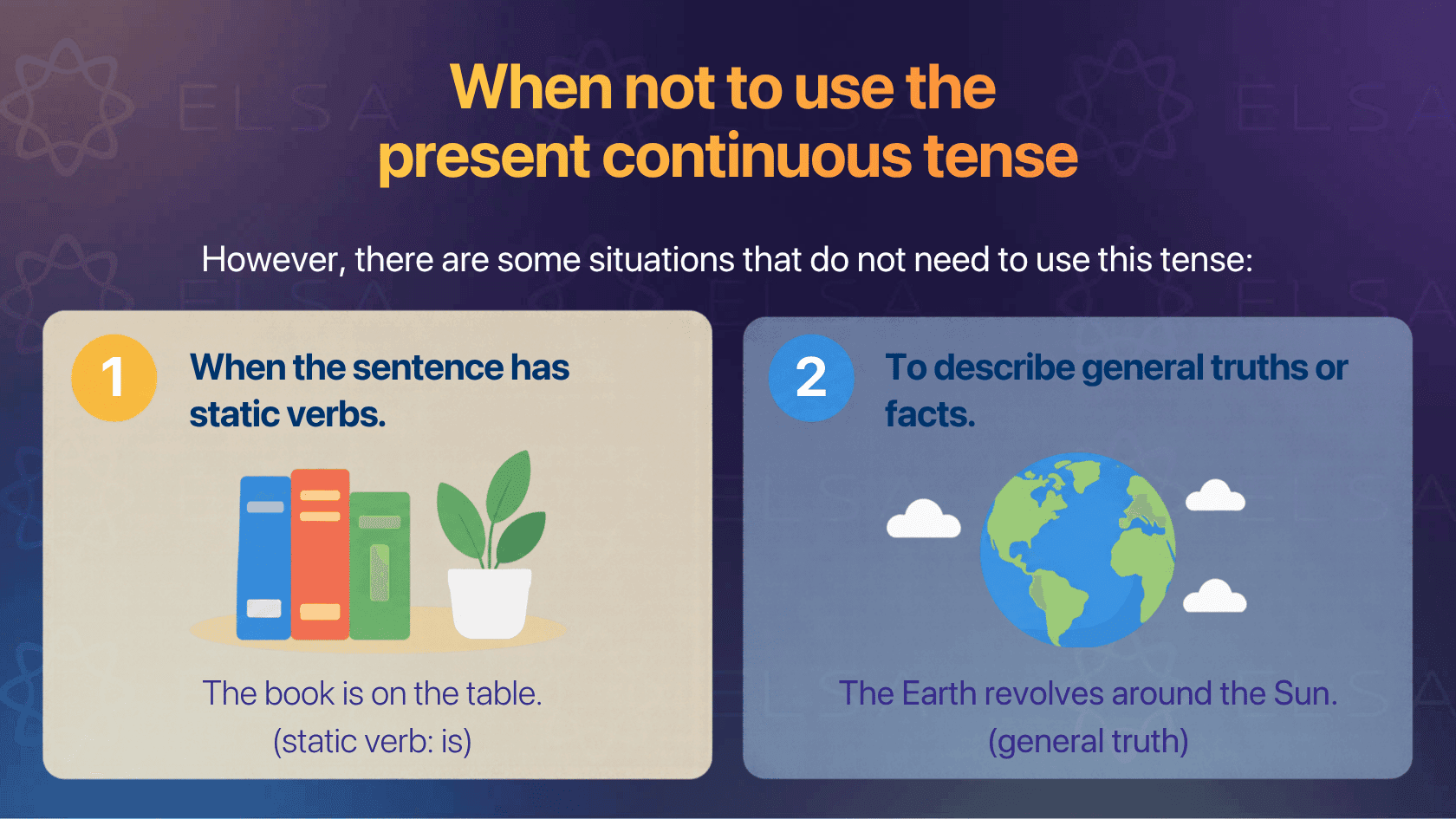 When not to use the present continuous tense