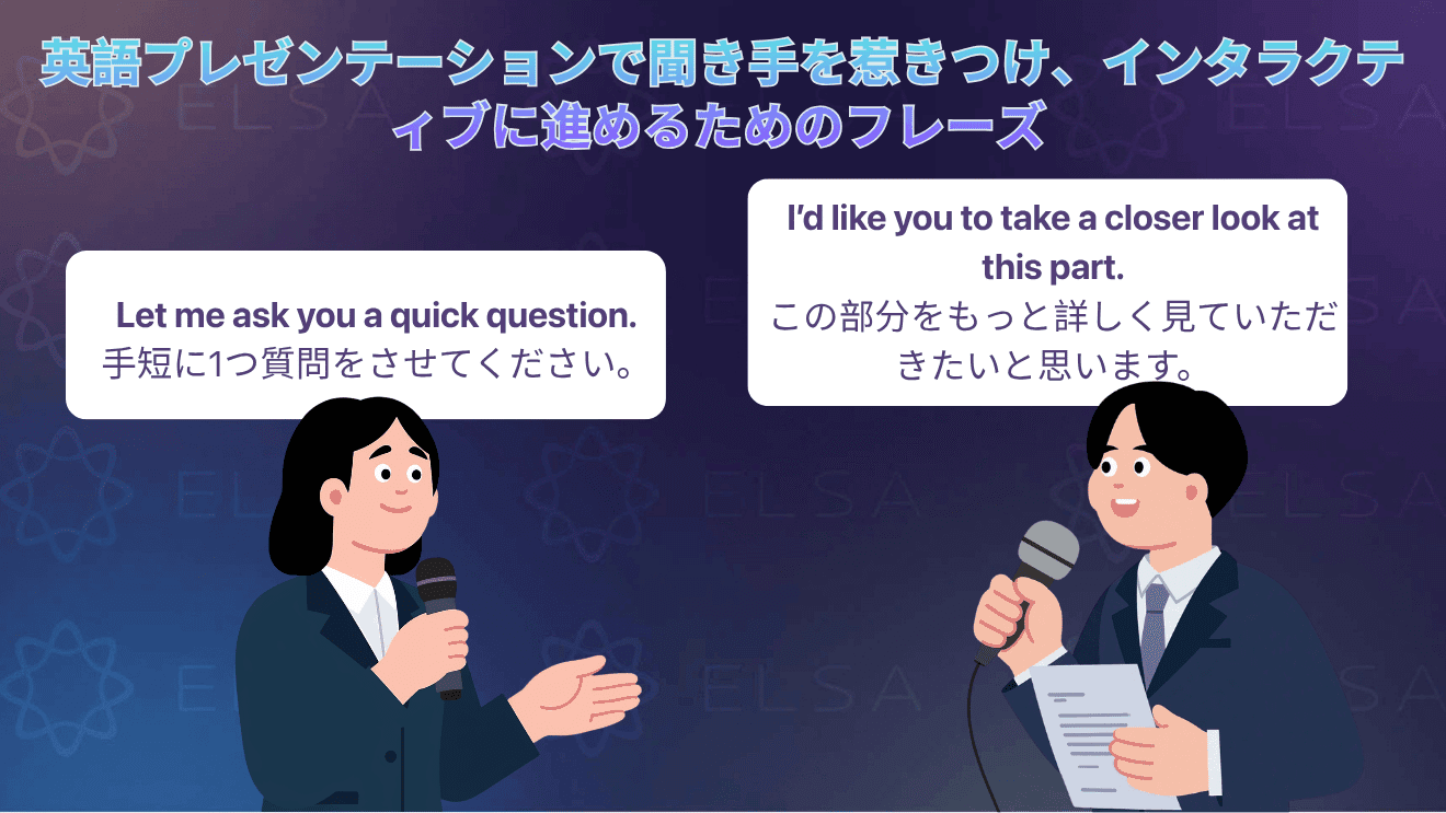 英語プレゼンの最後に要点をまとめ、結論を強調し、感謝を伝えて質疑応答へ移るための英語フレーズをまとめた内容