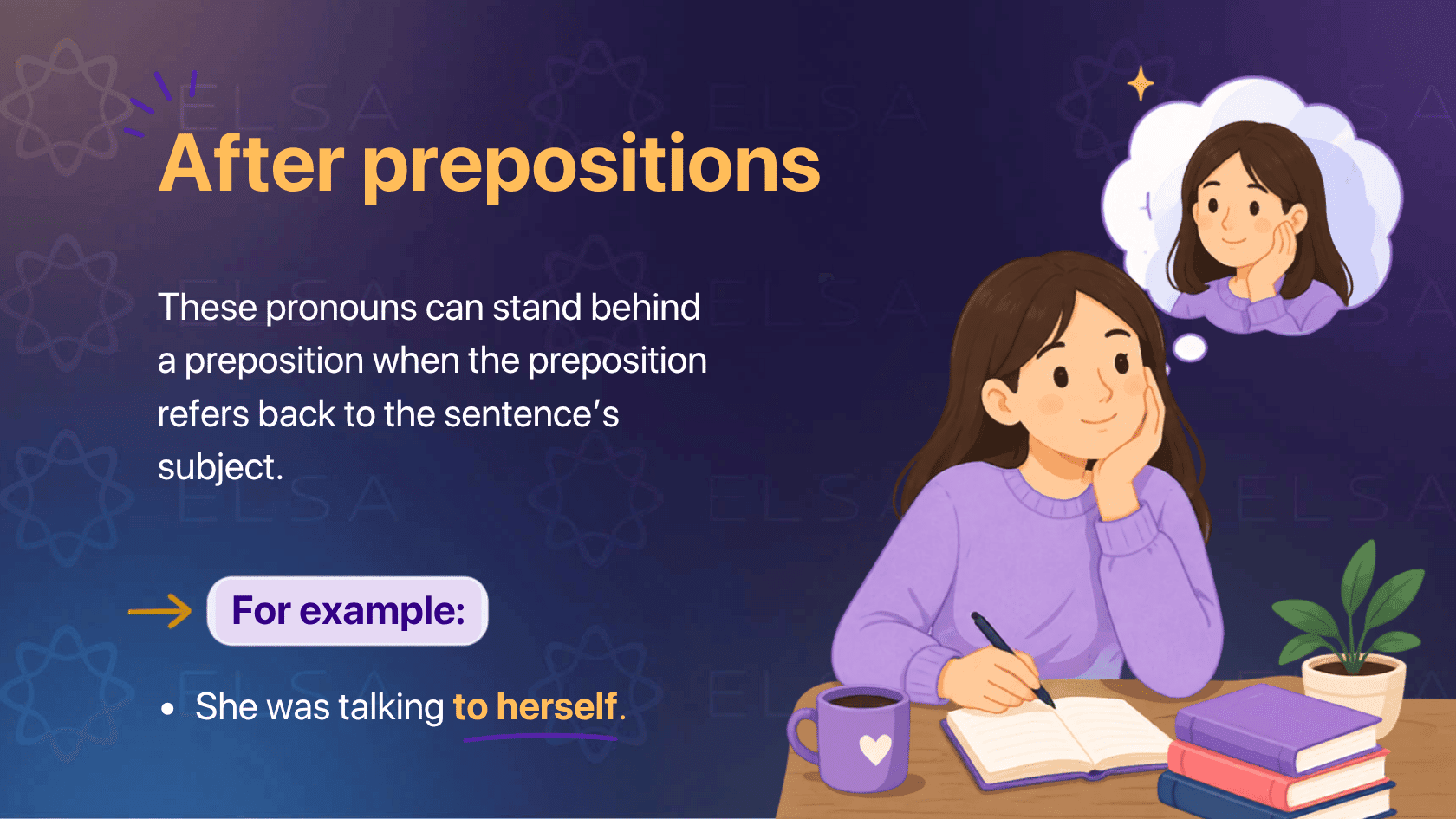 Reflexive verb pronouns can stand behind a preposition when the preposition