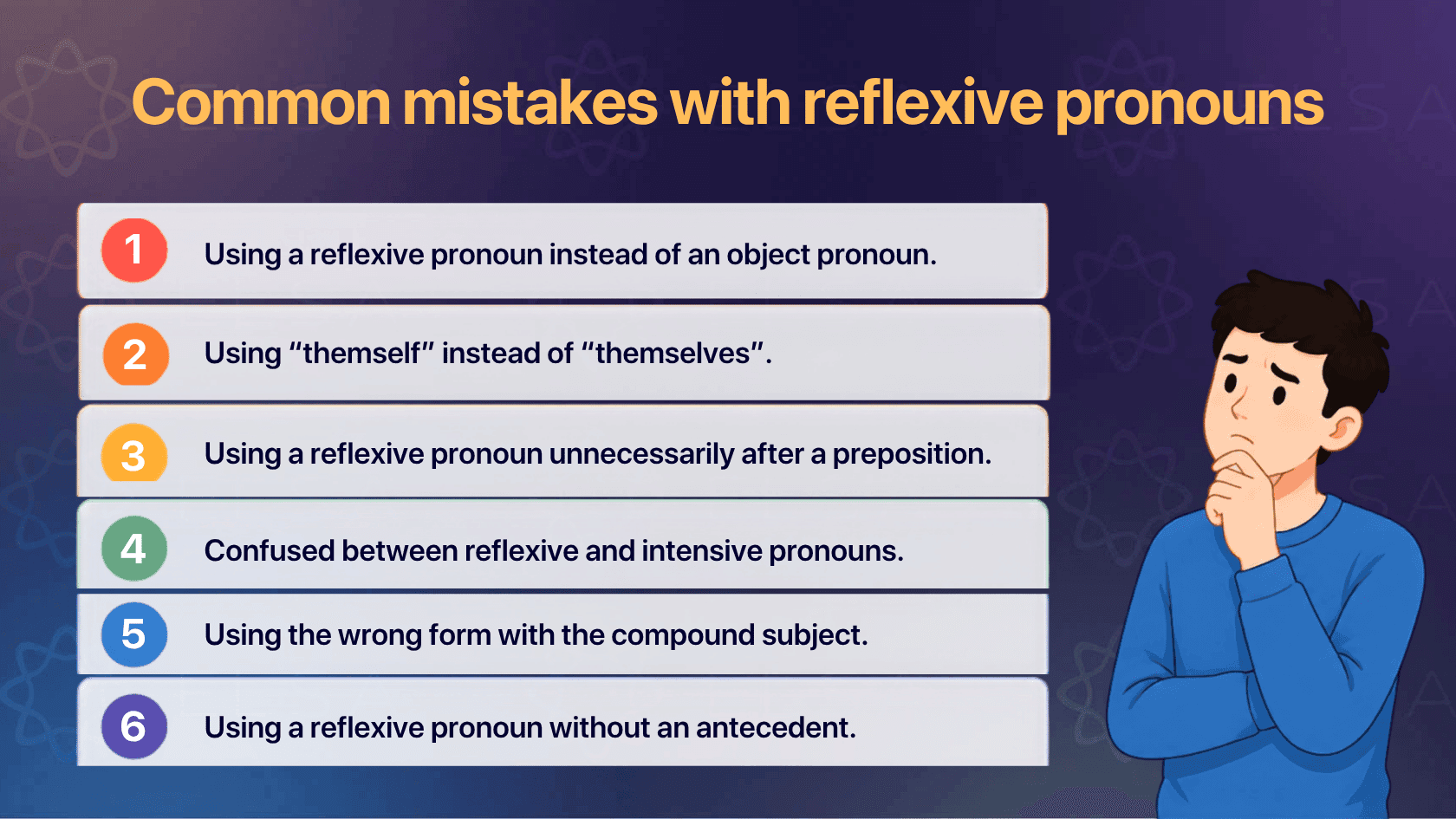 Common mistakes with reflexive pronouns