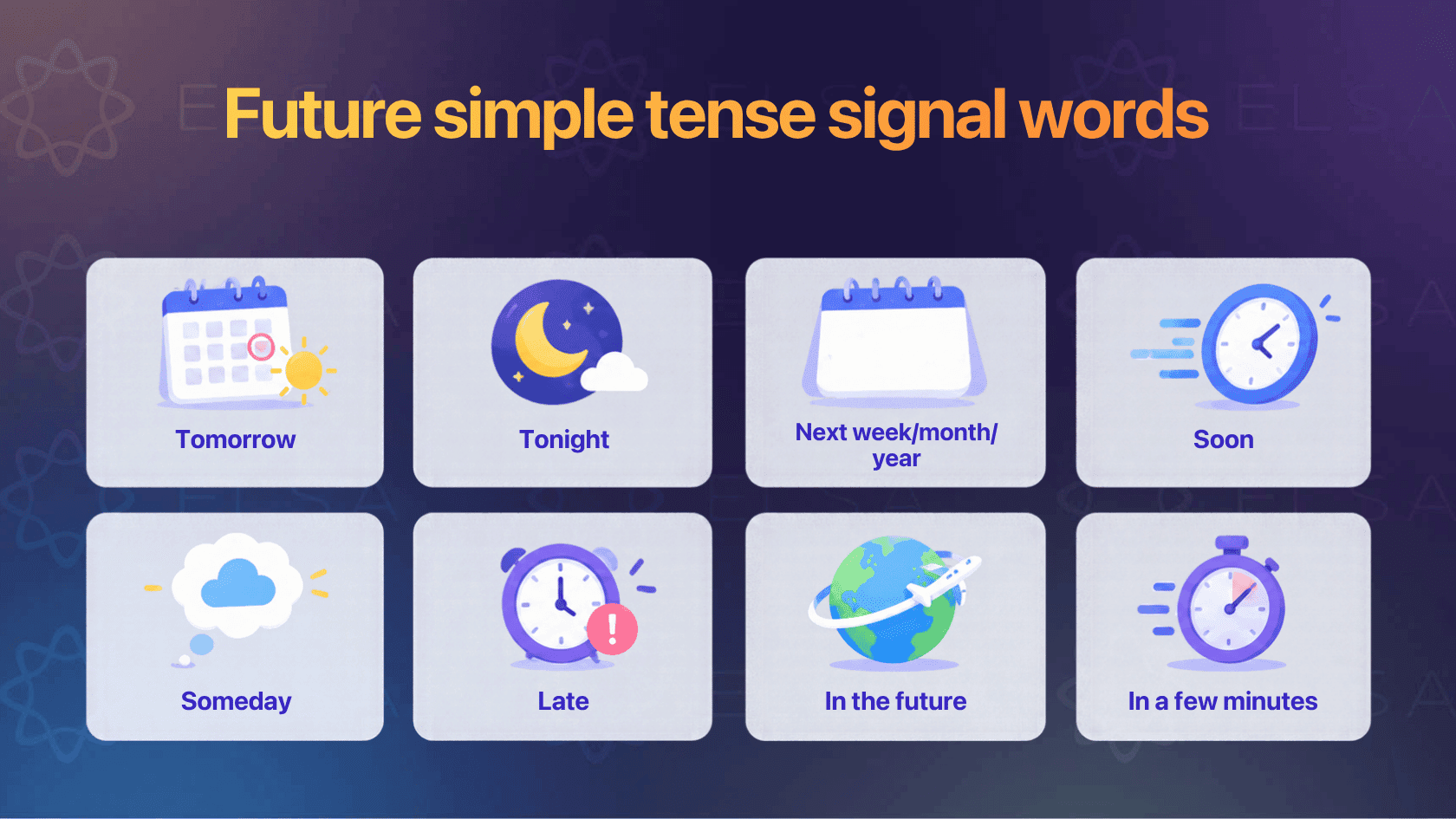 Signal words for the simple future tense