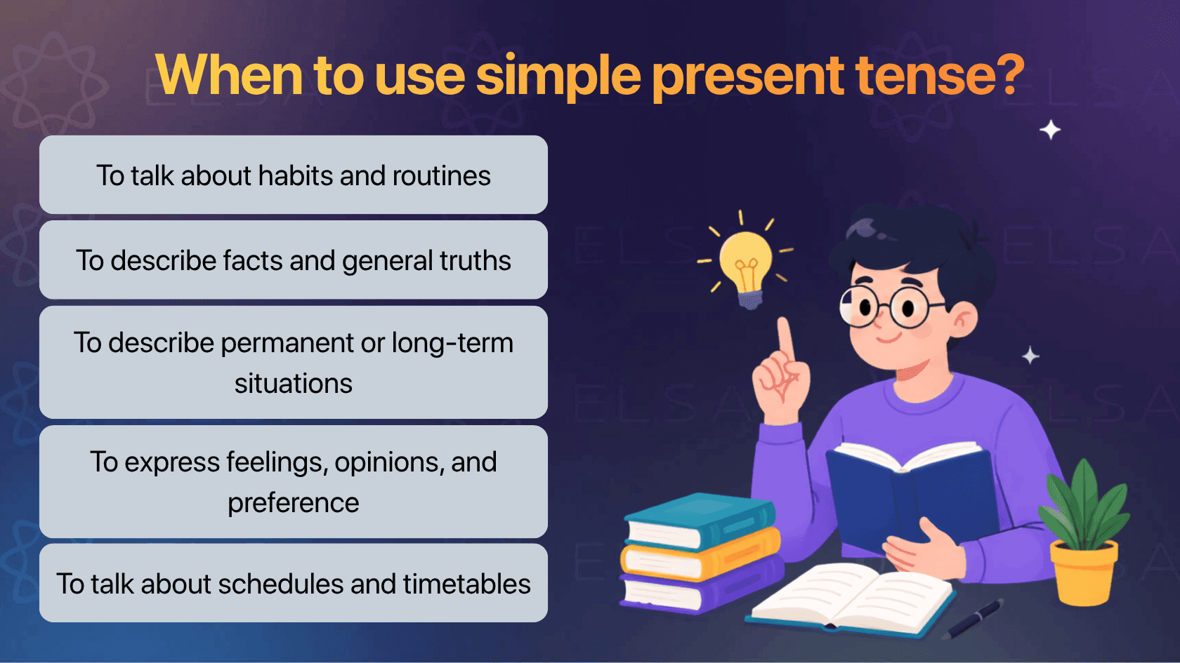 When to use simple present tense?
