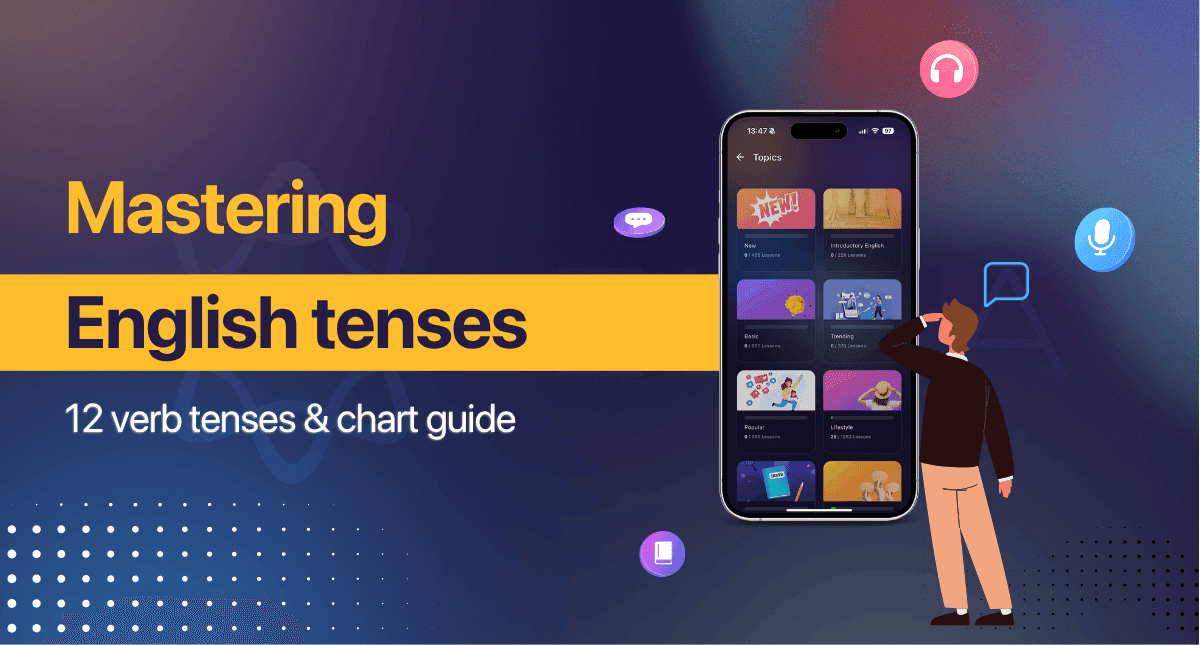 Mastering English tenses: 12 verb tenses & chart guide